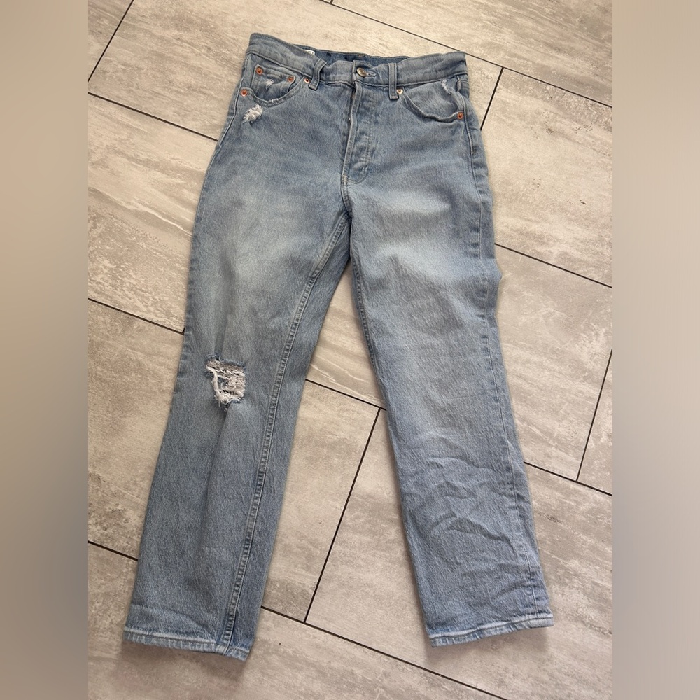 Gap cheeky straight high rise jeans light wash size 27/4S